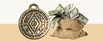 Amuleto de moeda por cartos e sorte