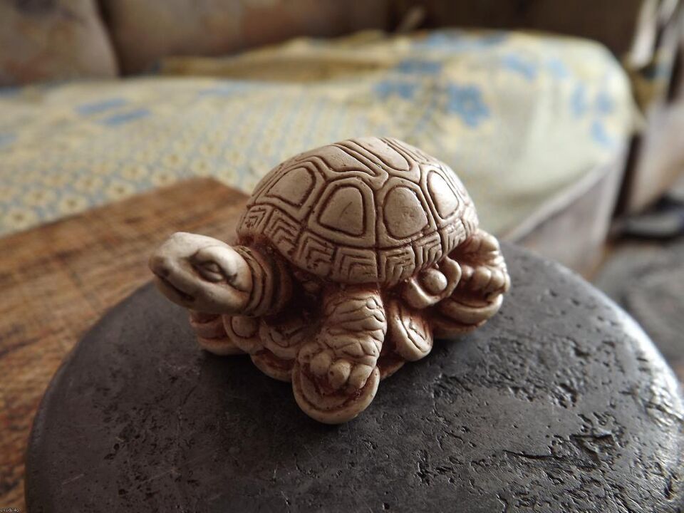 Figura de tartaruga como amuleto da sorte
